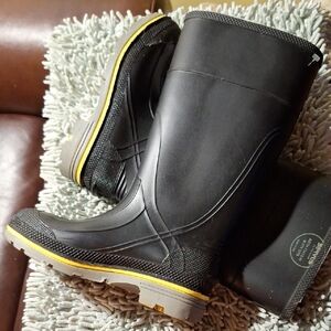 Black and Yellow Men's Rubber Boots